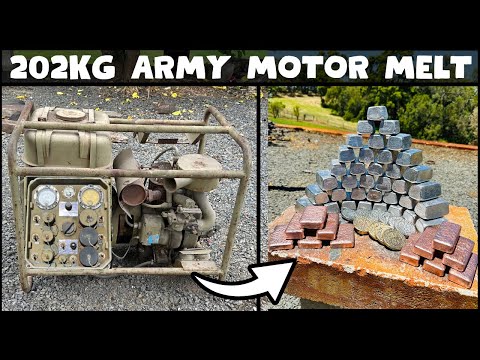 202KG Army Motor Melt Down - 1969 - Free Metal - ASMR Metal Melting - Trash To Treasure - BigStackD