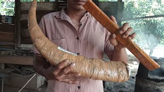 Download lagu membuat golok potong super sharp Dengan gagang dan serangka full TANDUK KERBAU HITAM #howto mp3