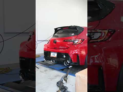 Strapped down on the rollers with the GR Corolla equipped with AWE Track Catback Exhaust