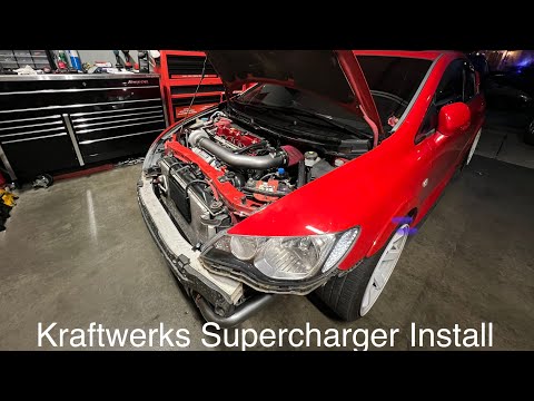Kraftwerks supercharger install 8th gen civic si