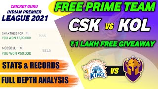CSK vs KKR Dream11 Team Prediction | CSK vs KOL Dream11 Team | CSK vs KOL | CSK vs KKR | CricketGuru