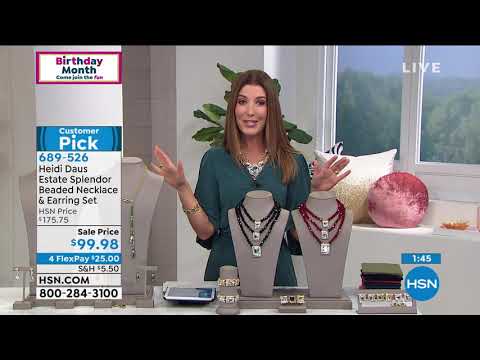 Heidi Daus "Estate Splendor" Beaded Necklace and Earring...