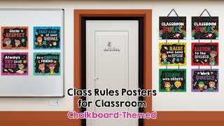 🎨🌟Transform Your Classroom with Chalkboard Classroom Decor and Class Rules Posters!🎨🌟