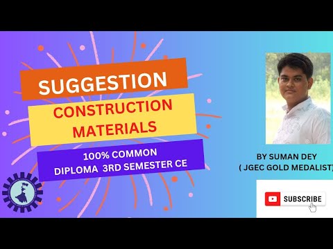 SUGGESTION OF  CONSTRUCTION MATERIALS (CEPC 301) 2025 | WBSCTE | 3RD SEMESTER DEC  2025 | 2ND YEAR