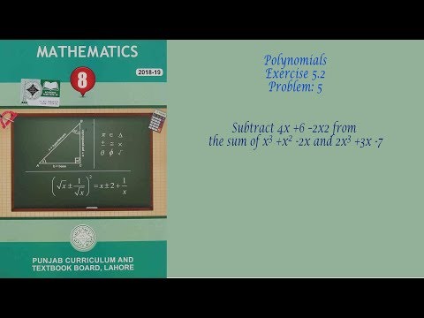 Polymonials Exercise 5.2, Problem 5: Grade 8 Punjab Curriculum & Textbook Board