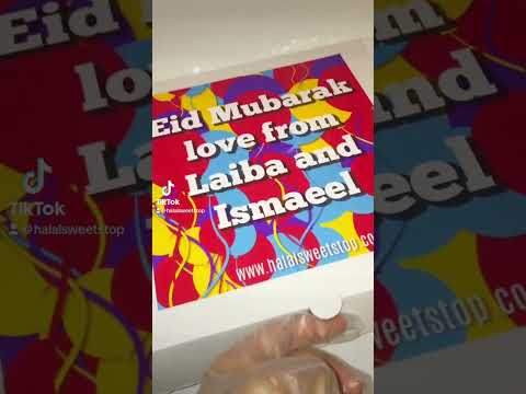 Halal Eid Chocolate Gift Box at Halal Sweet Stop.co.uk 🍫🎈Personalise with any message