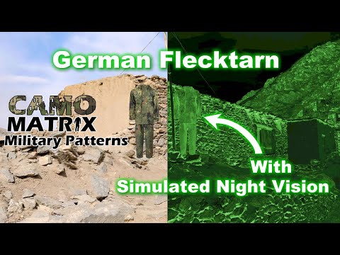 German Flecktarn Military Camo on 13 battle backgrounds w/ simulated NIGHT Vision