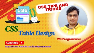 Download the video "Styling HTML table with CSS - Web DesignUX Tutorial | CSS In Hindi | W3 Programmer #table #css #html"