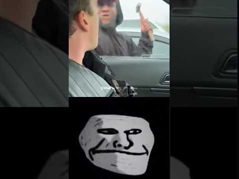 blud trying steal cops car 💀 | troll face meme (credits: @TrueCrimePhenomenon)