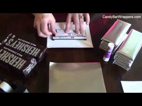 How to wrap a chocolate bar with foil and personalized wrapper.