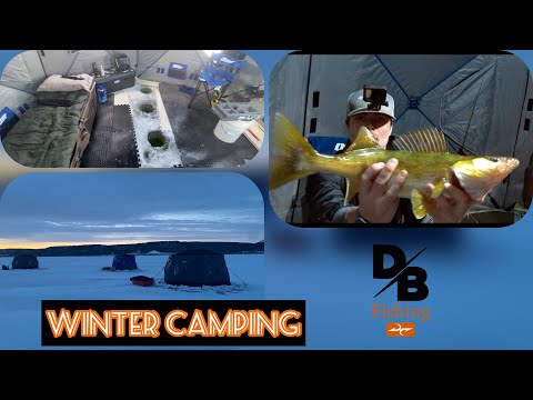 Winter Camping on The Ice | FISH All NIGHT LONG! | Crooked Lake, SK (Part 1)