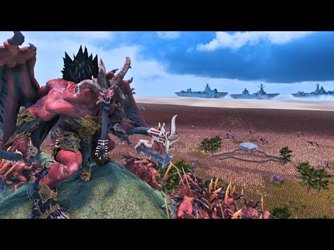 SPACE MARINES Landing vs 5,000,000 CHAOS ARMY Defenses - WARHAMMER 40K - Epic Battle Simulator 2