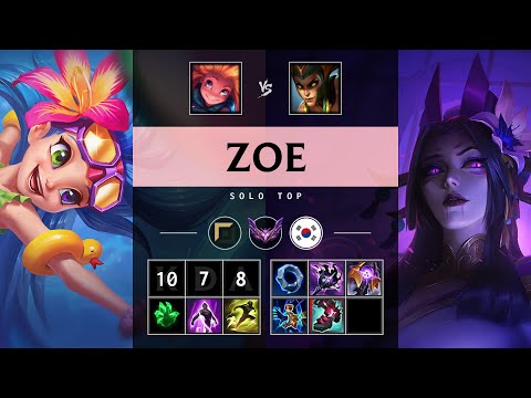 Zoe Top vs Cassiopeia - KR Master Patch 25.08