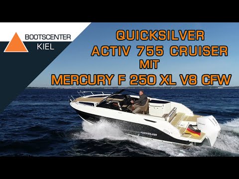 Quicksilver Activ 755 Cruiser + Mercury F250 XL V8 CF, Neues nach 8 Jahren und zeitloses Design.