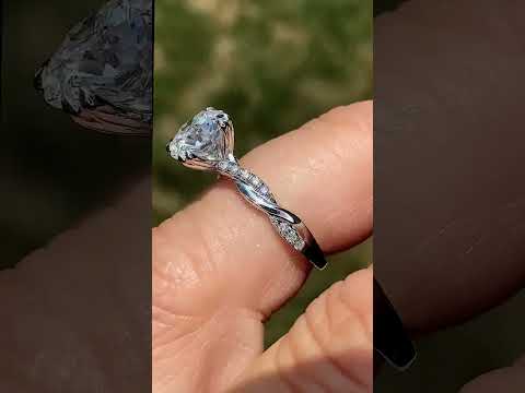 Round Brilliant Moissanite Twisted Engagement Ring Setting - eng030 