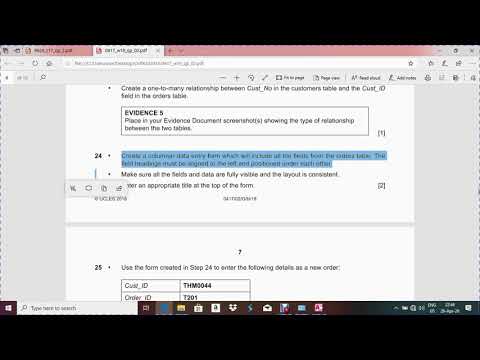 IGCSE-ICT-Oct/Nov 2018 Paper2 Database