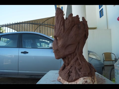 groot's replica bust sculpture