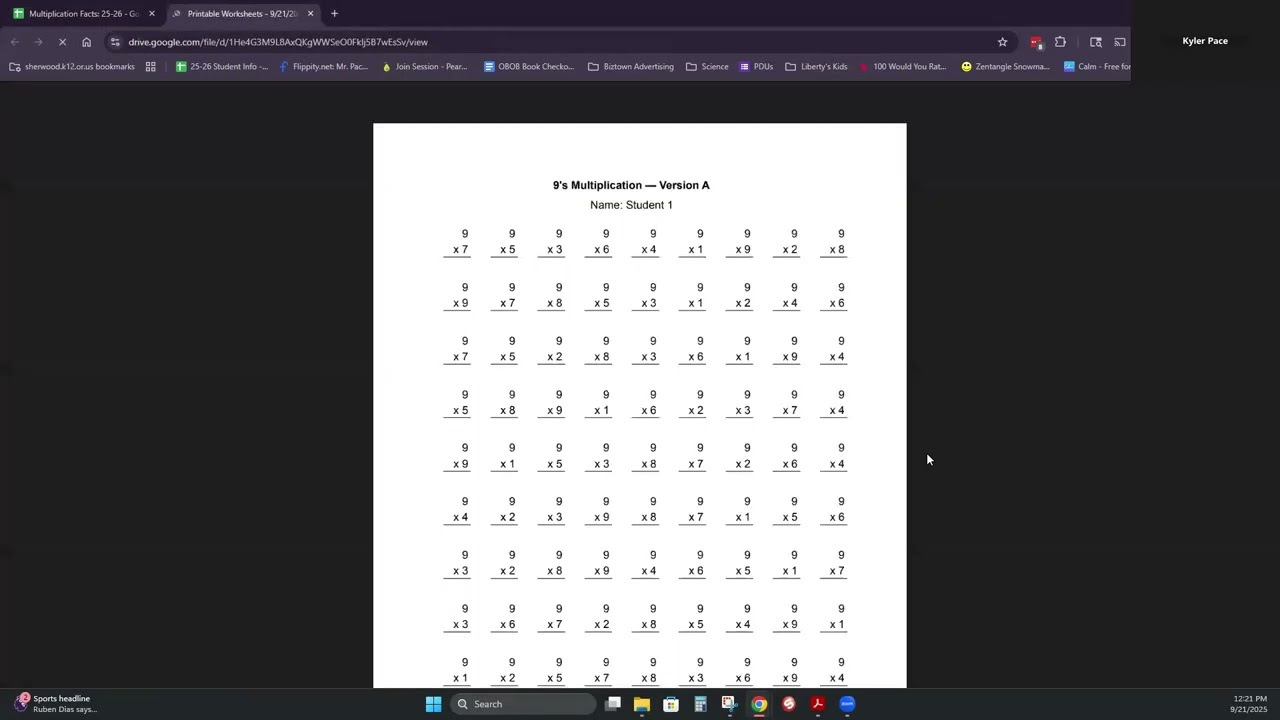Multiplication Math Facts Generator - Creating Worksheets