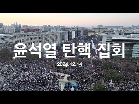 (풀영상)윤석열 탄핵 집회 (드론 영상) 24.12.14 여의도