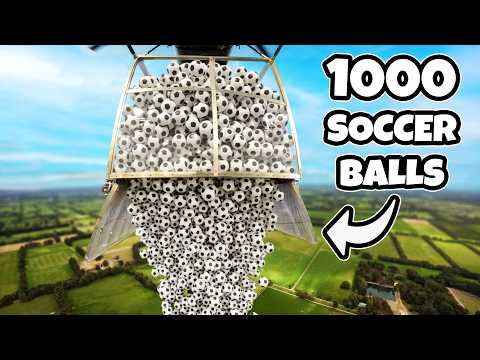 Raining Soccer Balls from 1000ft is CHAOS!
