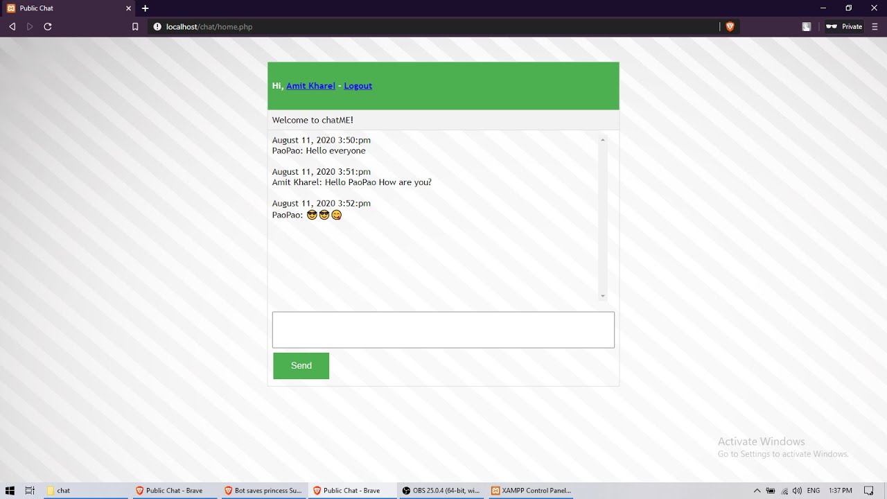 PUBLIC CHAT ROOM IN PHP and MySQL | Source Code & Projects