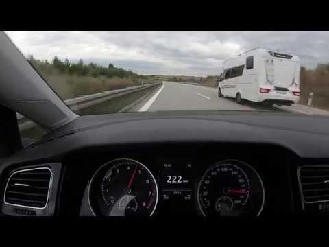 Golf 7 1.0 TSI Top Speed on the German Autobahn -  200 km/h / 124 mph and more - no speed limit
