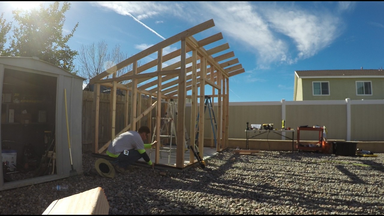 Lean 2 shed with steel door frame