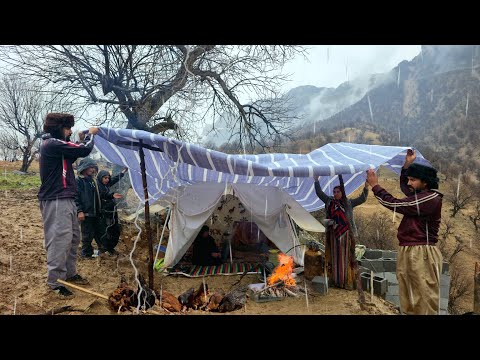 Storm in Zagros Mountains 🌧| Nomad Family Fighting to Survive⛰️
