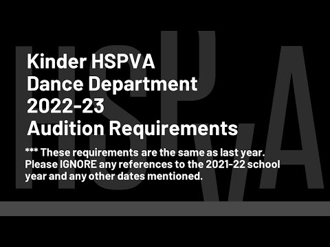 2022-23 Dance Department Audition Materials