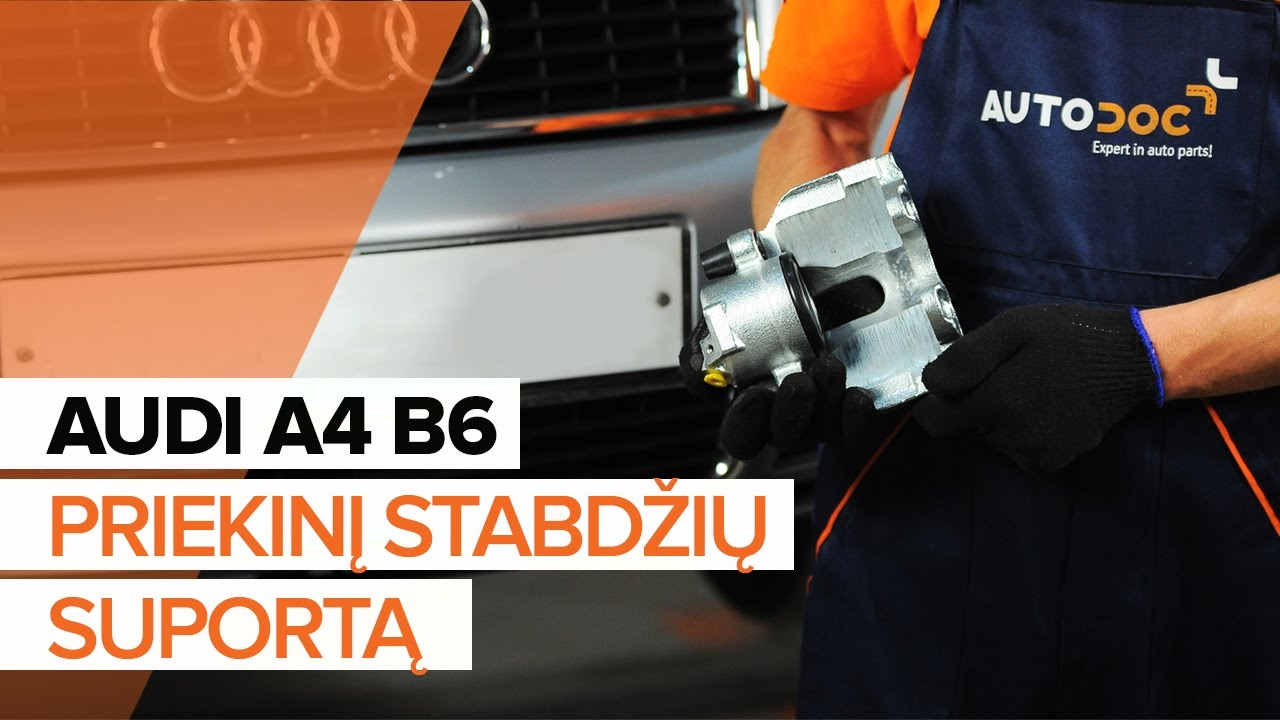Kaip pakeisti Audi A4 B6 stabdžių suporto: priekis - keitimo instrukcija