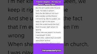 Preacher’s Daughter Wu-Tang Clan [Verse 1: Method Man] #rap #hiphop #wutangclan #lyrics