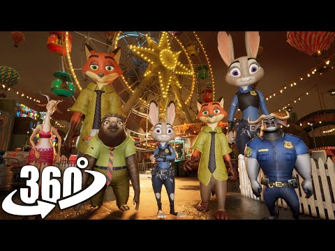 VR 360° - Zootopia 2 :Judy Hopps &Nick Wilde in Amusement Park |  Animation!| VR 4K