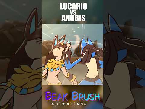 Lucario vs Anubis FIGHT!  #pokemonanimation #animation #pokemon #palworld #digitalart #nintendo