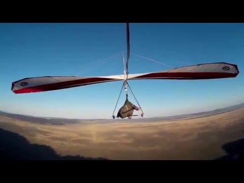 Hang gliding at Lake George with camera on keel stinger