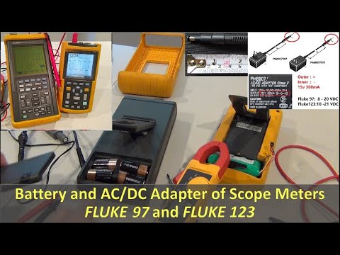 U05. Battery and AC/DC Power Adapter of Scope Meters FLUKE 97 and FLUKE 123