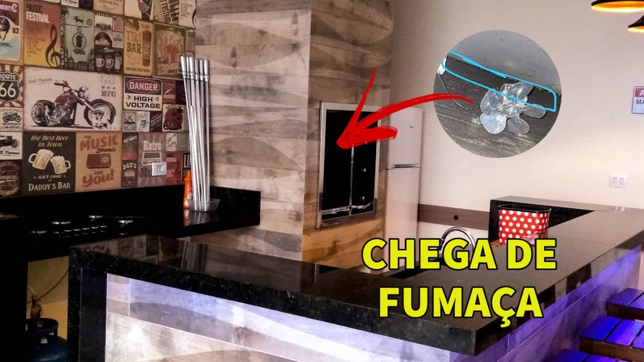 INSTALEI UM EXAUSTOR NA CHURRASQUEIRA DA AREA DE LAZER !!!!! CHEGA DE FUMAÇA