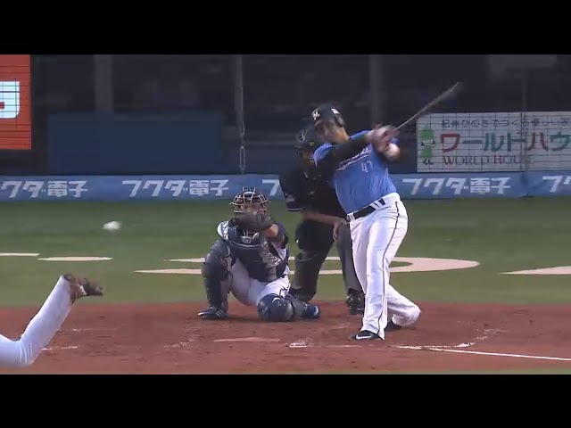 【1回裏】満塁好機に強烈なセンター返し!! マリーンズ・クルーズの先制打 2015/9/6 M-L