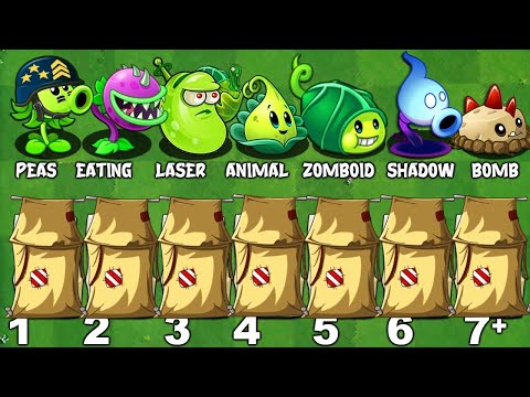 Every PEA & Other Plants POWER-UP vs 99 Imp Porter Zombies - PvZ 2 Challenge