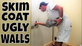 Skim Coat Ugly Textured Walls with a Paint Roller Tips Tricks and Tools
