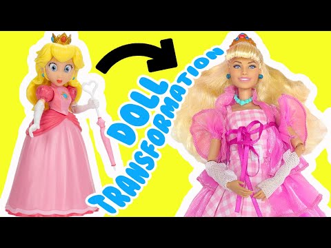The Super Mario Bros Movie Princess Peach Barbie Doll Transformation!