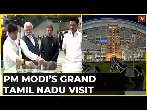 PM Modi At Trichy Airport With Tamil Nadu CM MK Stalin & Jyotiraditya Scindia | India Today News