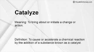 Catalyze Meaning