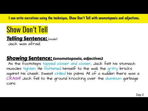 Show Don't Tell with Onomatopoeia and Adjectives