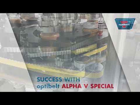 SUCCESS with optibelt ALPHA V Special - RP 400 on honey bottle capping machine.