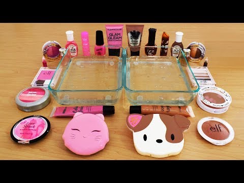 Mixing Makeup Eyeshadow Into Slime ! Pink vs Brown Special Series Part 32 Satisfying Slime Video Video