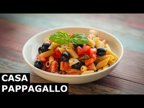 Mezze penne pomodori capperi e olive S3 - P122