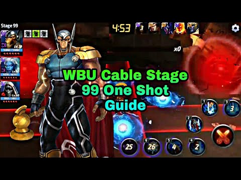 Wbu Cable stage 99 clear in one shot - marvel future fight