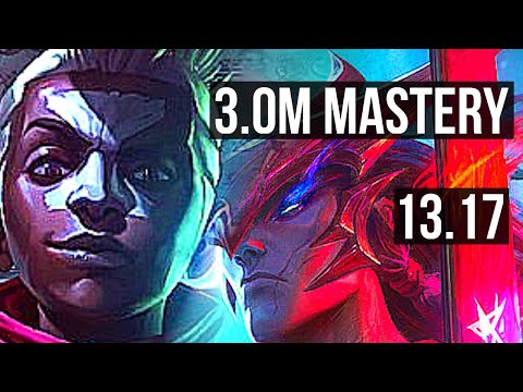 EKKO vs YONE (MID) | 13/1/4, 3.0M mastery, Legendary, 800+ games | NA Challenger | 13.17