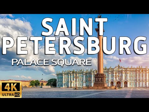 Walking tour of the Palace square St Petersburg. Walking tour 4k.