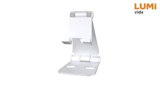 Foldable Aluminum Cell Phone Stand with Dual Adjustable Panels-PHS02-2L
